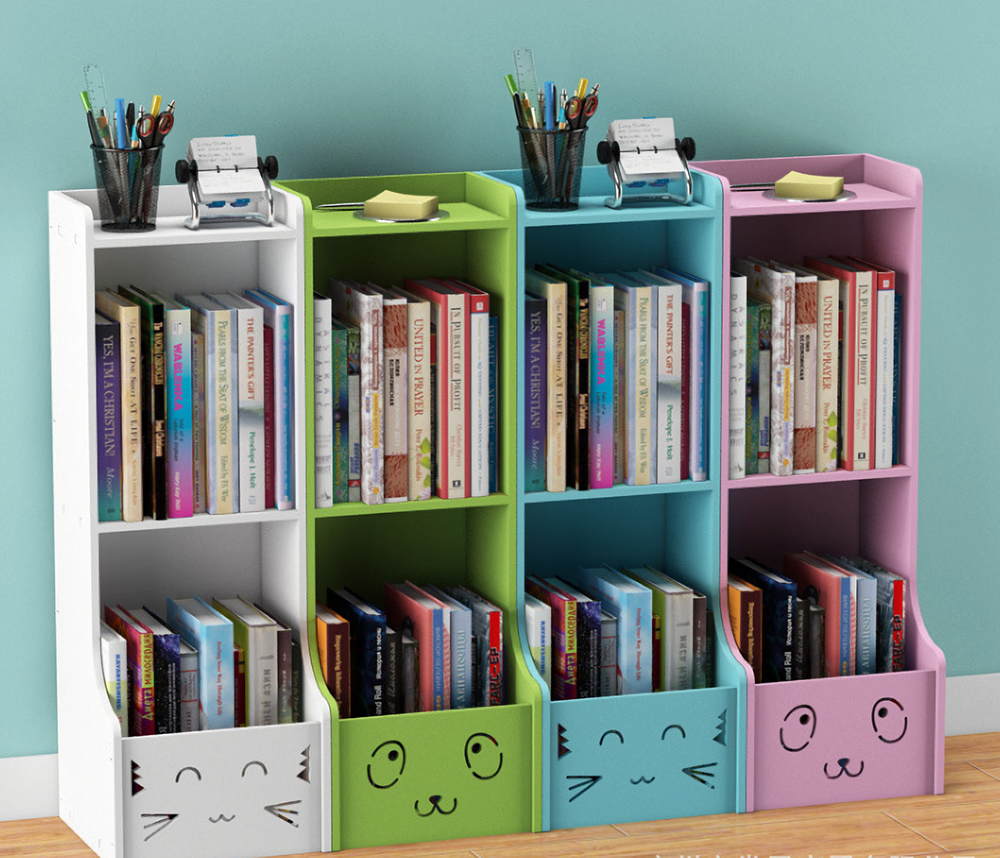 Bookshelf-Picture-Book-Bookcase-Floor-Storage-Rack---Smile-Cartoon-80cm-for-Living-Room-Childrens-1644704-5