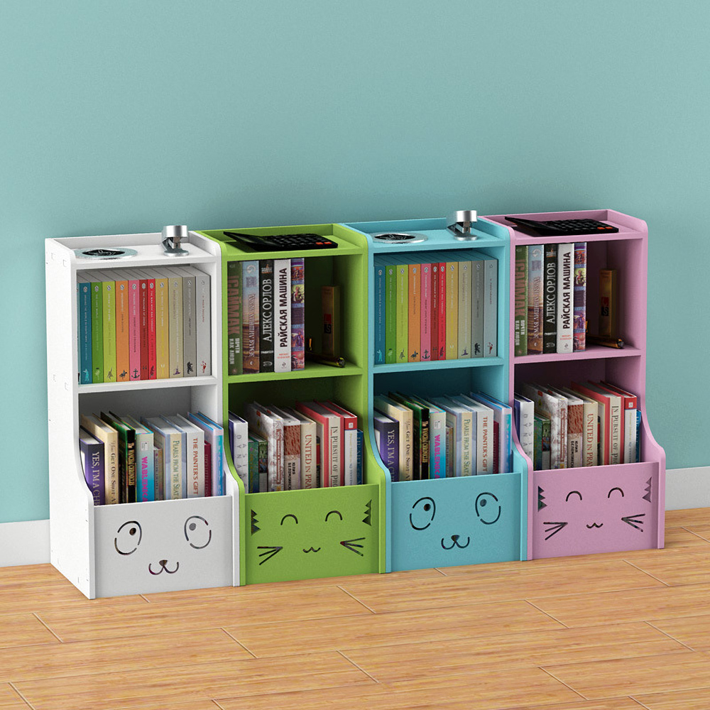 Bookshelf-Picture-Book-Bookcase-Floor-Storage-Rack---Smile-Cartoon-80cm-for-Living-Room-Childrens-1644704-6