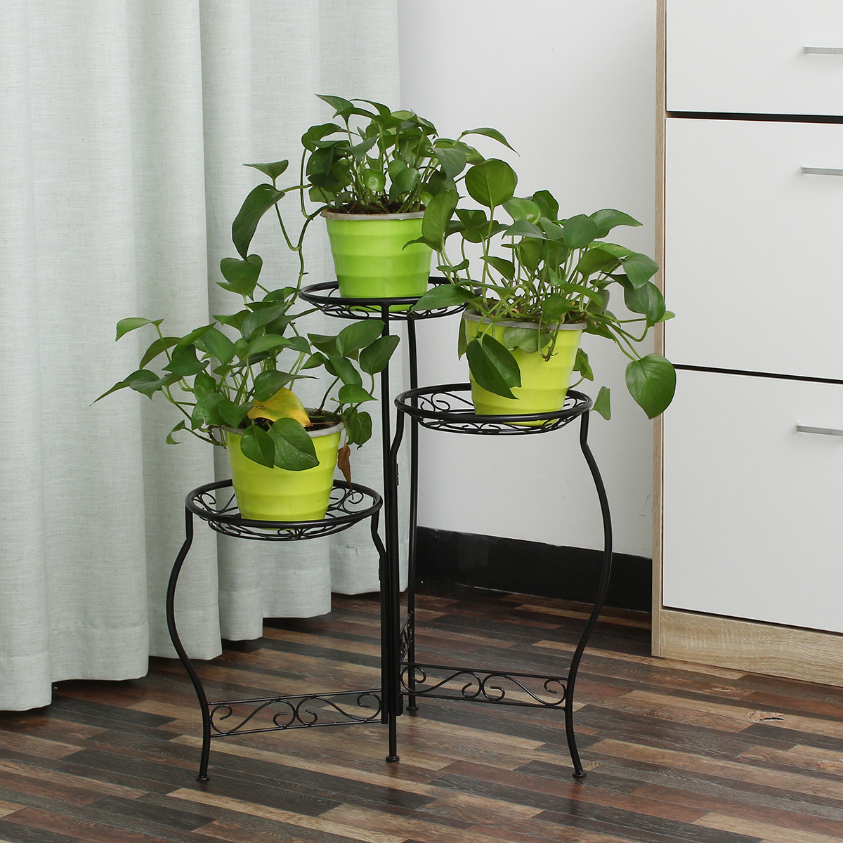 Metal-Flower-Pot-Stand-3-Tiers-Rounded-Plant--Holder-Indoor-Outdoor-Flower-Plant-Stand-Displaying-Ra-1797075-5