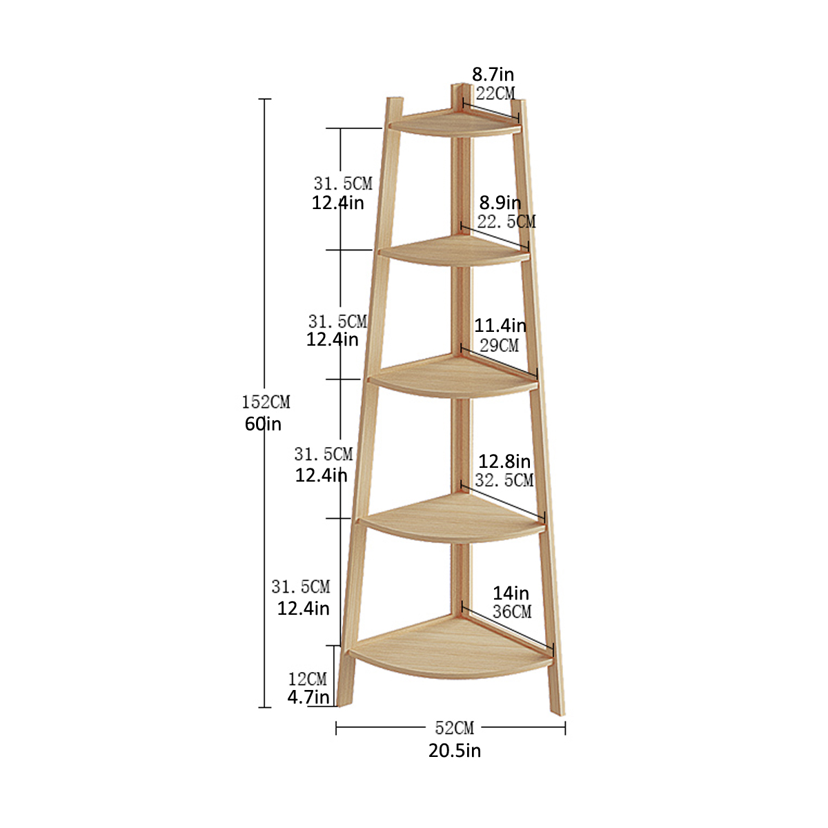 Stylish-Corner-Ladder-Shelving-Unit-5-Tier-Wall-Leaning-Bookcase-Storage-Display-Book-Accessories-St-1840067-9
