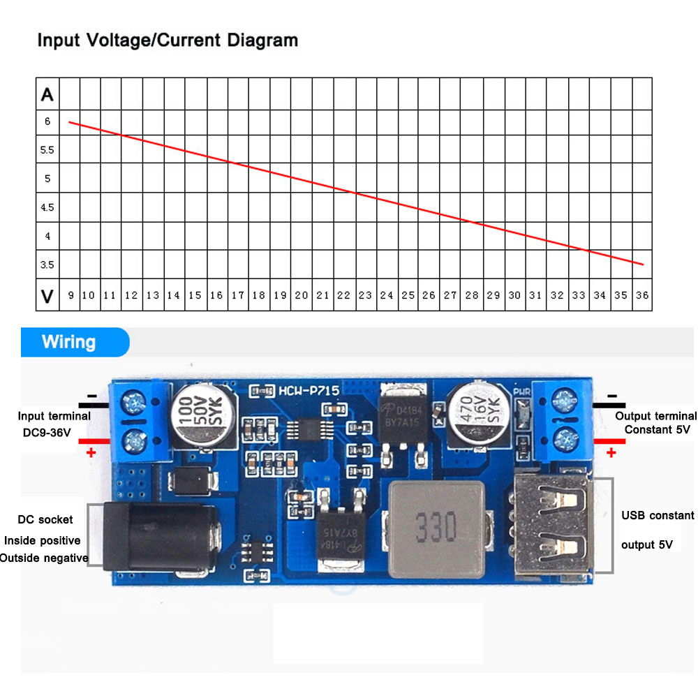 DC-DC-30W-9-36V-to-5V-6A-Step-down-Buck-Converter-Power-Module-USB-Charging-5A-High-Power-XH-M249-1972841-1