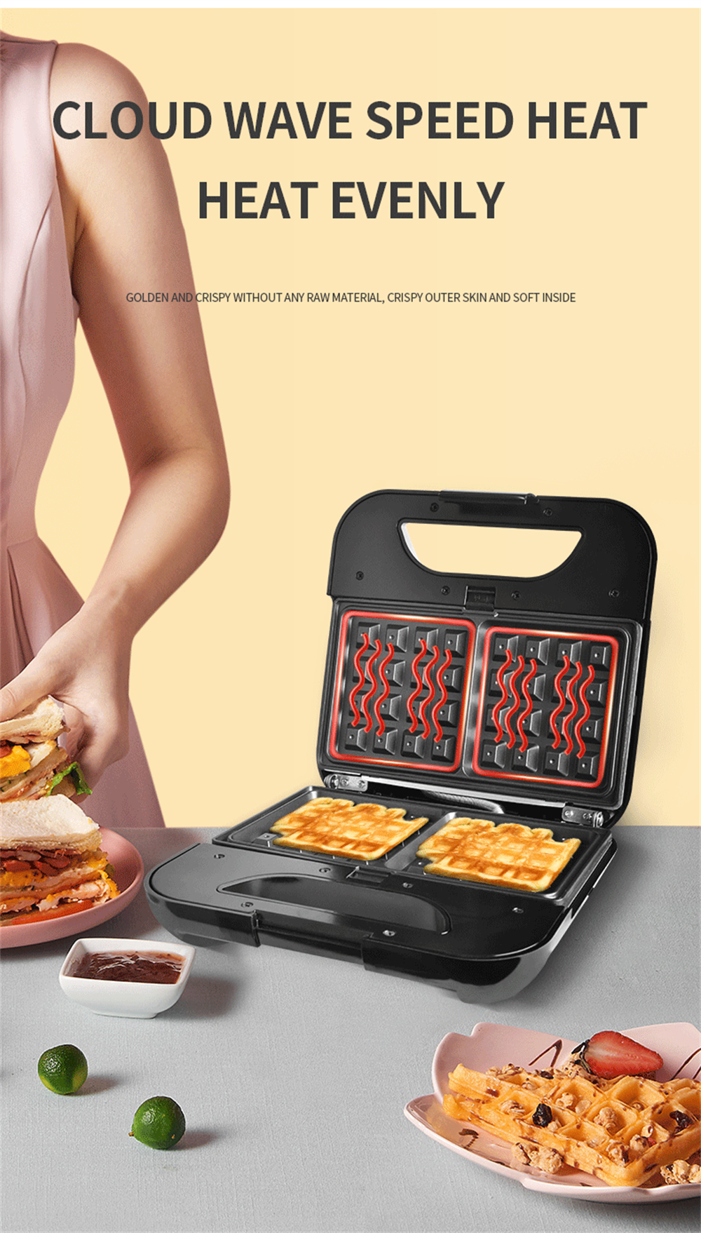 DSP-KC1162-800W-7-in-1-Sandwich-Maker-Removeable-Bakeware-Non-stick-Coating-Heat-Evenly-Easy-to-Clea-1887944-6