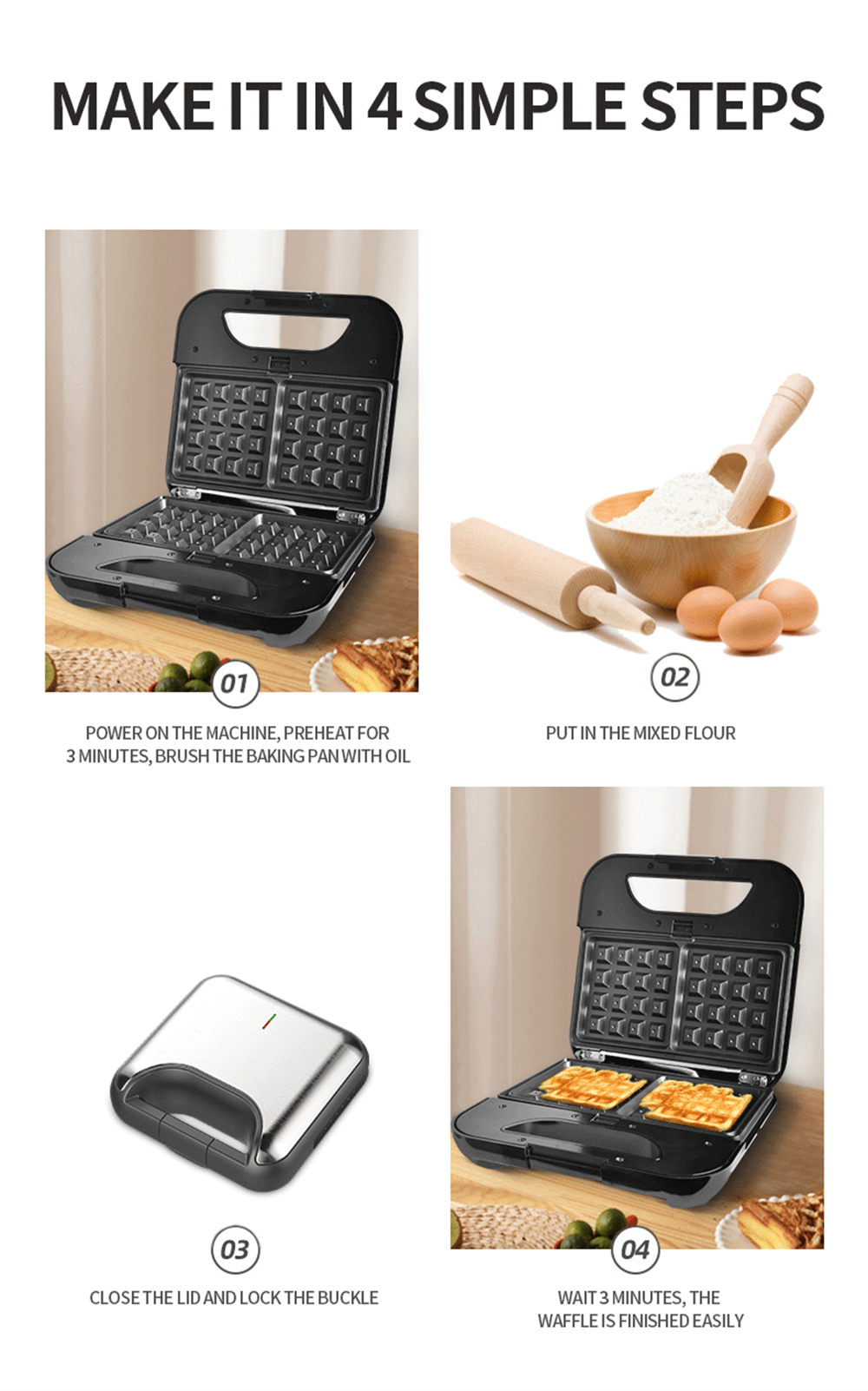 DSP-KC1162-800W-7-in-1-Sandwich-Maker-Removeable-Bakeware-Non-stick-Coating-Heat-Evenly-Easy-to-Clea-1887944-8