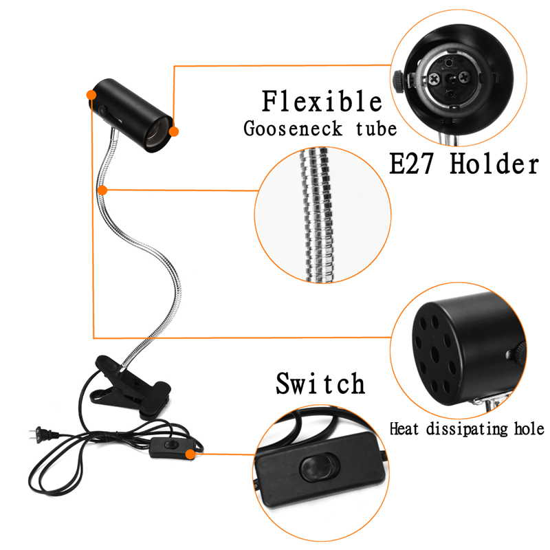 40CM-E27-Flexible-Reptile-LED-Light-Lamp-Holder-Bulb-Adapter-Socket-with-Clip-On-Switch-for-Pet-1402843-8