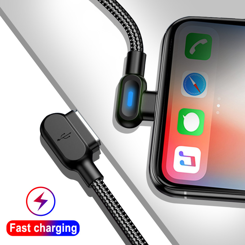 Bakeey-24A-Type-C-Micro-USB-90-Degree-Fast-Charging-Double-Elbow-Data-Cable-with-Indicator-Light-For-1594257-1