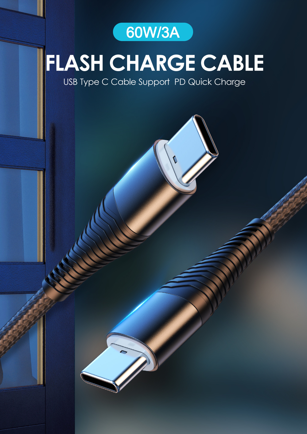 Bakeey-60W-USB-Type-C-PD-Quick-Charge-Type-C-to-Type-C-Fast-Charging-Data-Cable-for-Samsung-Galaxy-N-1758592-1