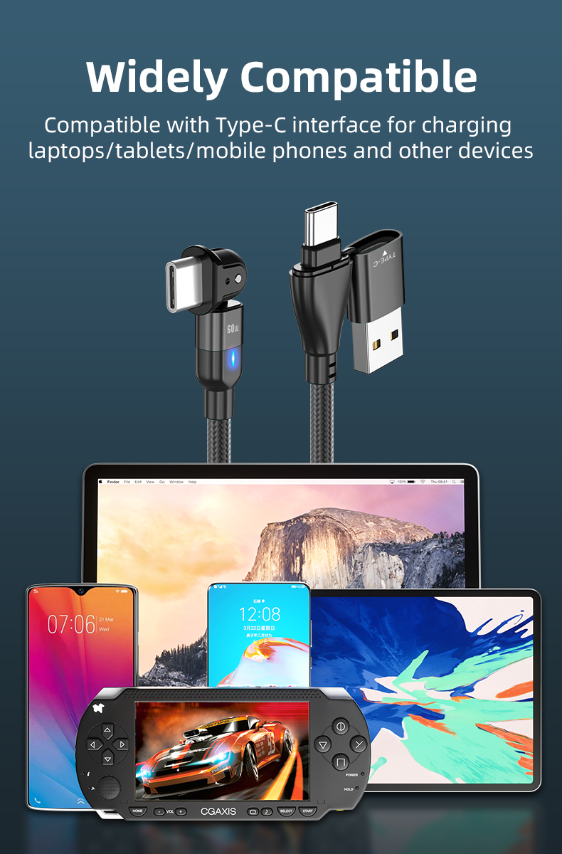 Bakeey-USB-Type-C-to-Type-C-2-in-1-180-Degree-Spin-PD-60WQC30-Fast-Charging-Cable-for-iPhone-12-12-P-1884746-11
