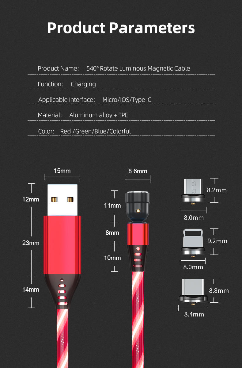 Bakeey-USB-to-USB-CMicro-USBApple-Port-Cable-LED-Lighting-Magnetic-3A-Fast-Charging-Data-Transmissio-1859040-11