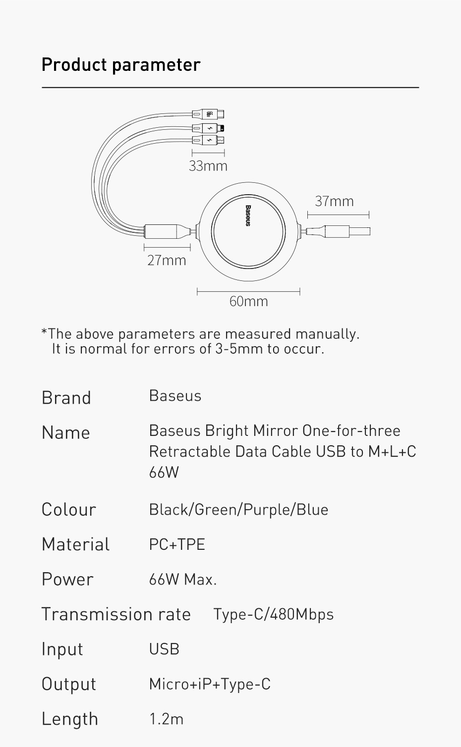 Baseus-3-In-1-66W-USB-to-USB-CMicro-USBiP-Retractable-Cable-PD30-Power-Delivery-Fast-Charging-Data-T-1882563-14