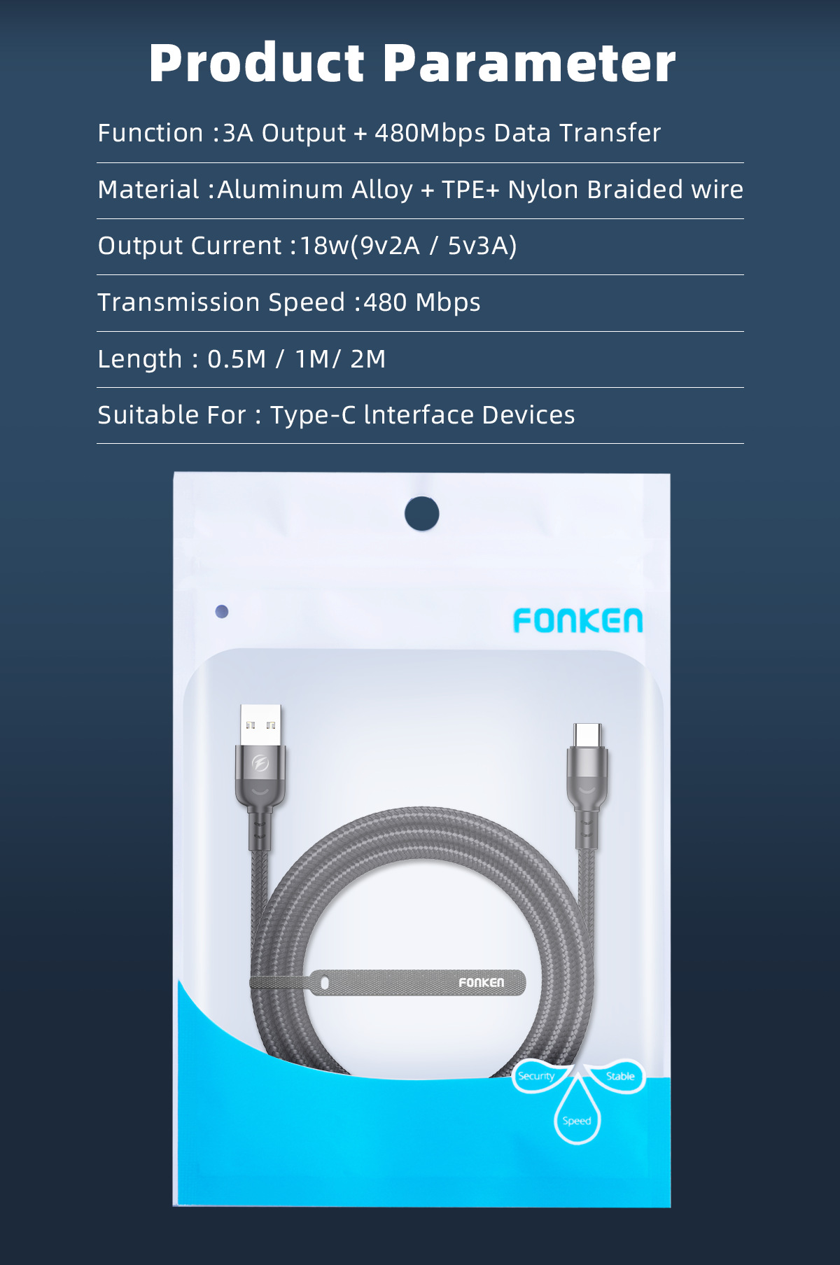 FONKEN-3A-Fast-Charging-USB-To-USB-C-Cable-Fast-Charging-Data-Transmission-Cord-1m2m-Long-For-Samsun-1889864-8
