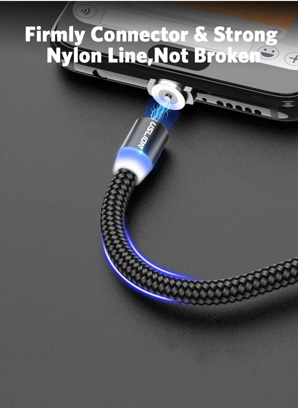 USLION-3-in-1-Magnetic-LED-Micro-USB-Type-C-Braided-Fast-Charging-Data-Cable-for-Samsung-Galaxy-S21--1853159-4