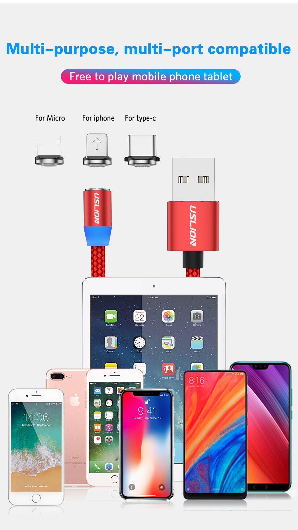 USLION-360-Degree-Rotate-Round-Magnetic-LED-TPE-Fast-Charging-3A-1M-Type-C-Micro-USB-Data-Cable-for--1604306-8