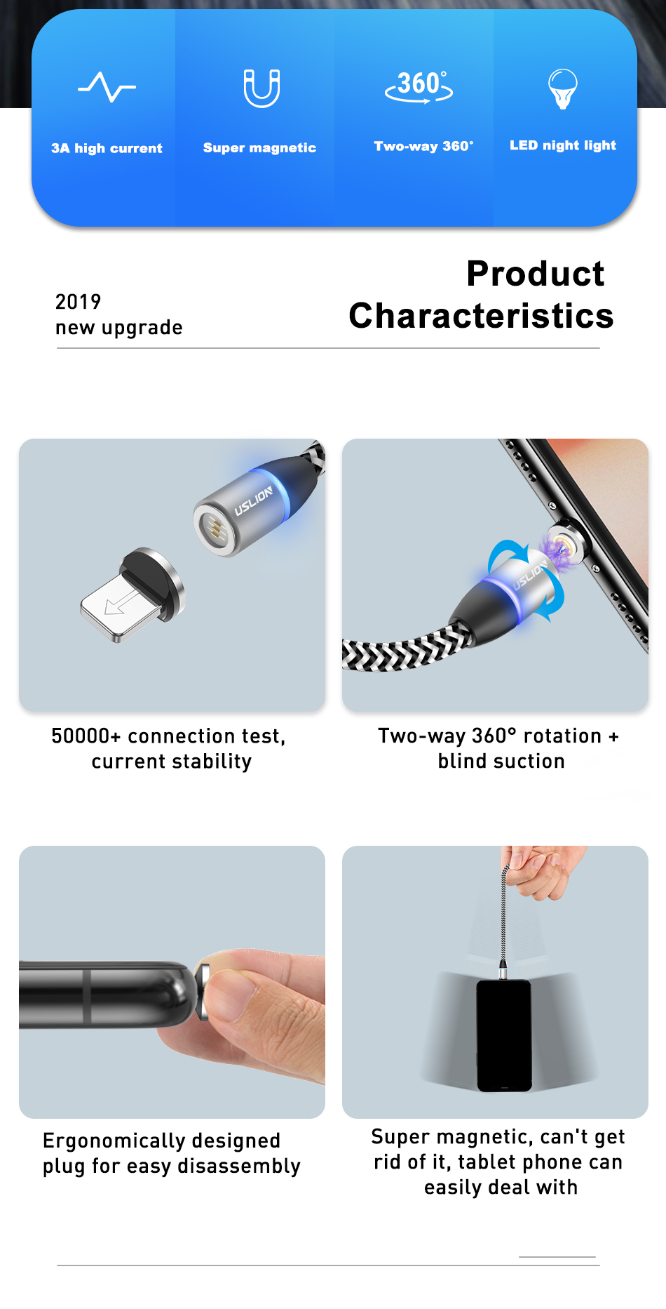 USLION-3A-LED-360-Degree-Rotate-Magnetic-TPE-Fast-Charging-1M-Type-C-Data-Cable-for-Samsung-S10-Note-1604223-2