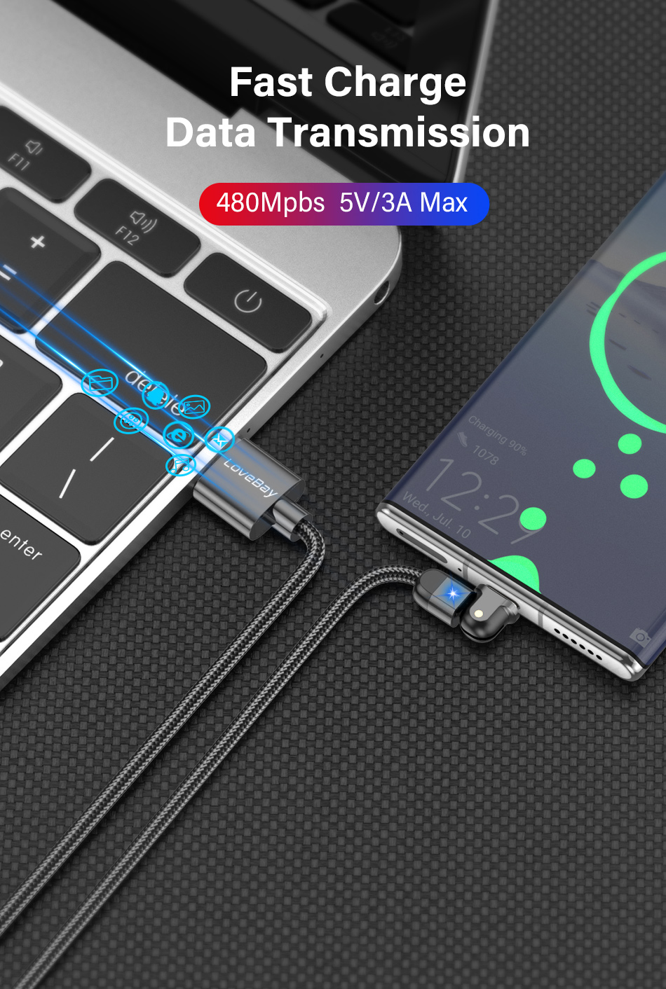 USLION-3A-USB-Type-C-Data-Cable-180deg-Rotate-LED-Indicator-Fast-Charging-For-Huawei-P30-P40-Pro-Mi1-1720444-3