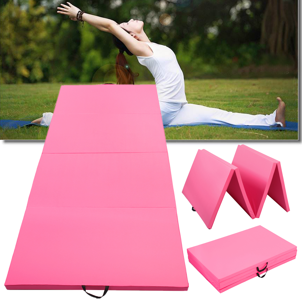 118x47x196inch-4-Folding-Super-Large-Gymnastics-Mat-Yoga-Gym-Exercise-Pad-Pink-1246274-1
