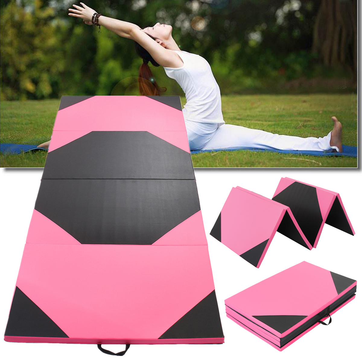 118x47x197inch-4-Fold-Exercise-Yoga-Gymnastics-Mat-Gym-PU-Soft-Tumble-Play-Crash-Safety-Fitness-Pad-1245341-1