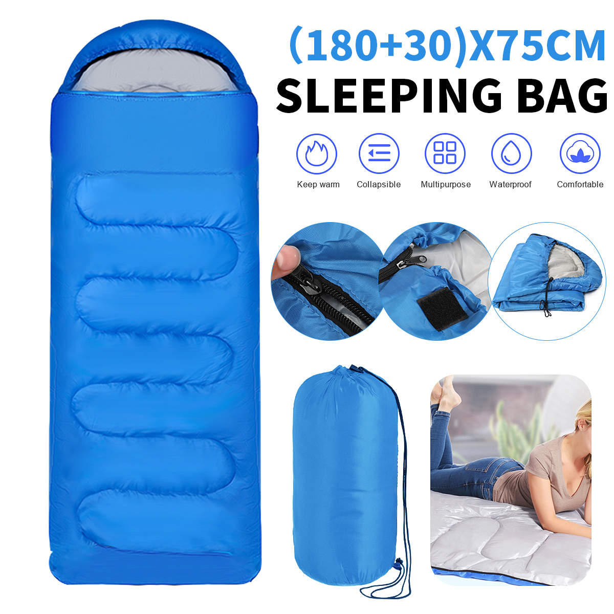 210x75CM-Single-Person-Sleeping-Bag-Outdoor-Waterproof-Camping-Sleep-Bag-AutumnWinter-Zipper-Hiking--1752651-2