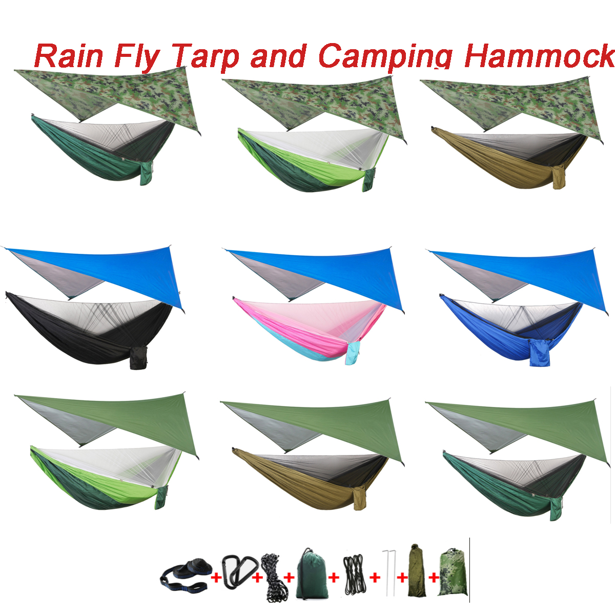 IPRee-Camouflage-Rain-Fly-Tarp-and-Camping-Hammock-with-Mosquito-Net-Portable-Hammock-Canopy-210T-Pl-1634658-3