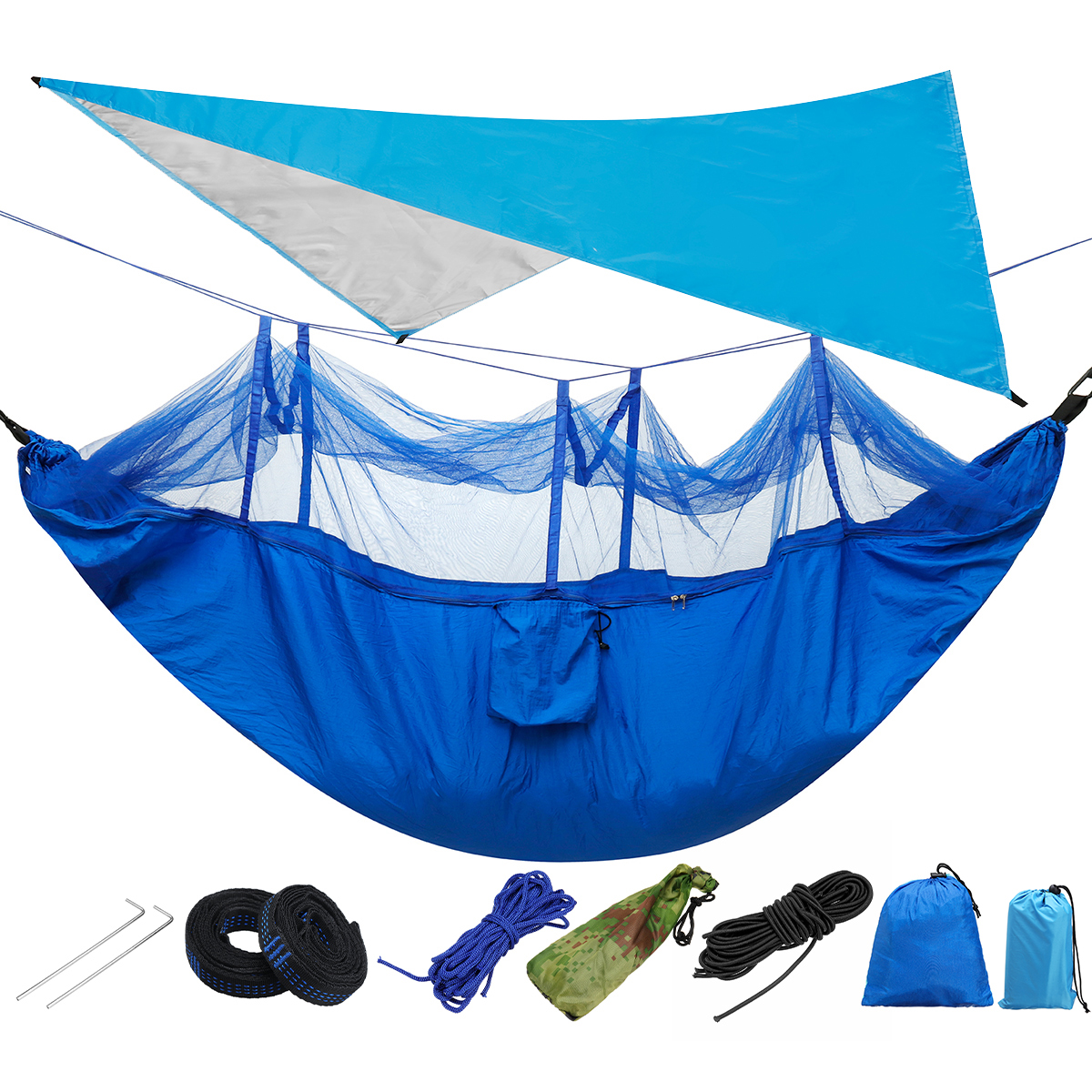 IPReereg-300KG-Load-18pcsset-Lightweight-Portable-Camping-Hammock-and-Tent-Awning-Set-Rain-Fly-Tarp--1637254-3