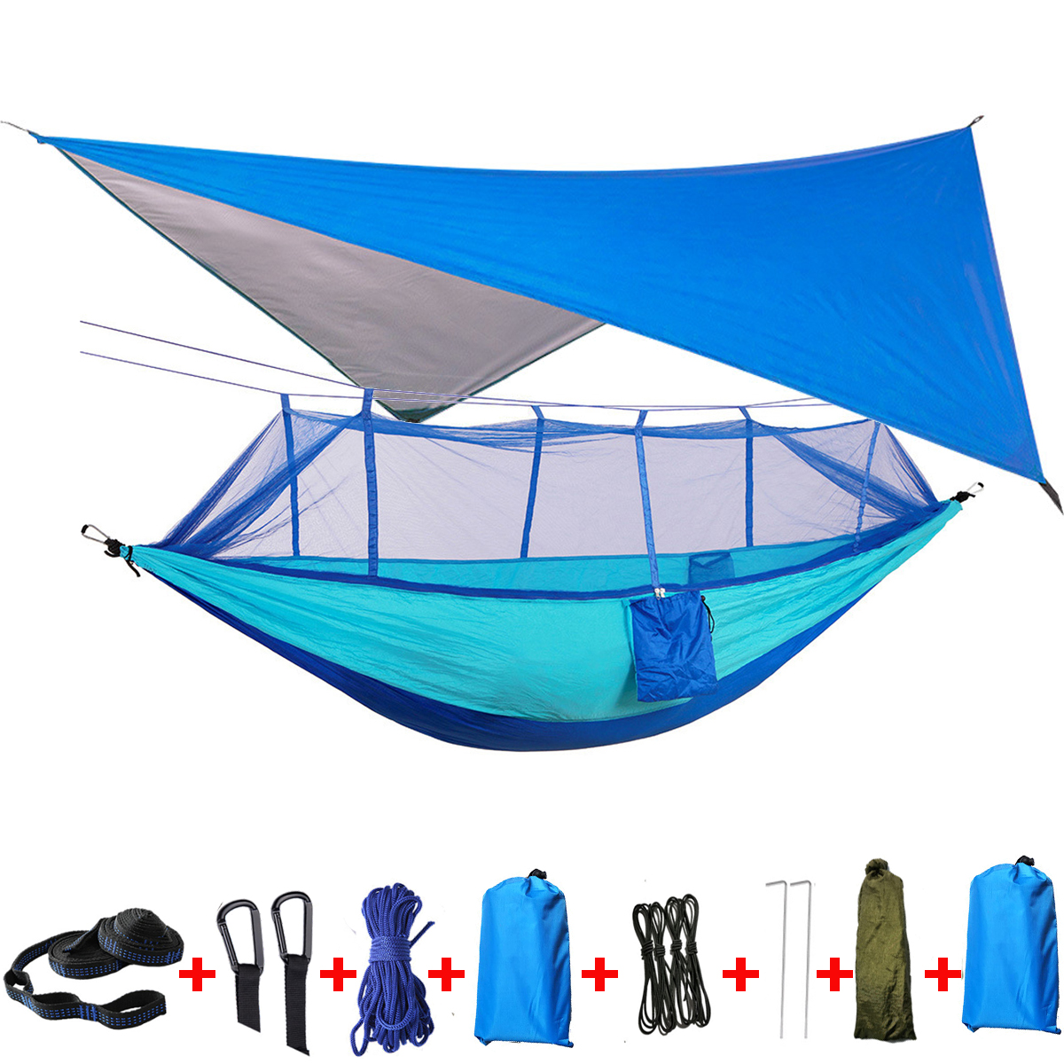 IPReereg-300KG-Load-18pcsset-Lightweight-Portable-Camping-Hammock-and-Tent-Awning-Set-Rain-Fly-Tarp--1637254-4
