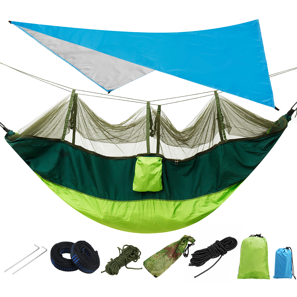 IPReereg-300KG-Load-18pcsset-Lightweight-Portable-Camping-Hammock-and-Tent-Awning-Set-Rain-Fly-Tarp--1637254-5