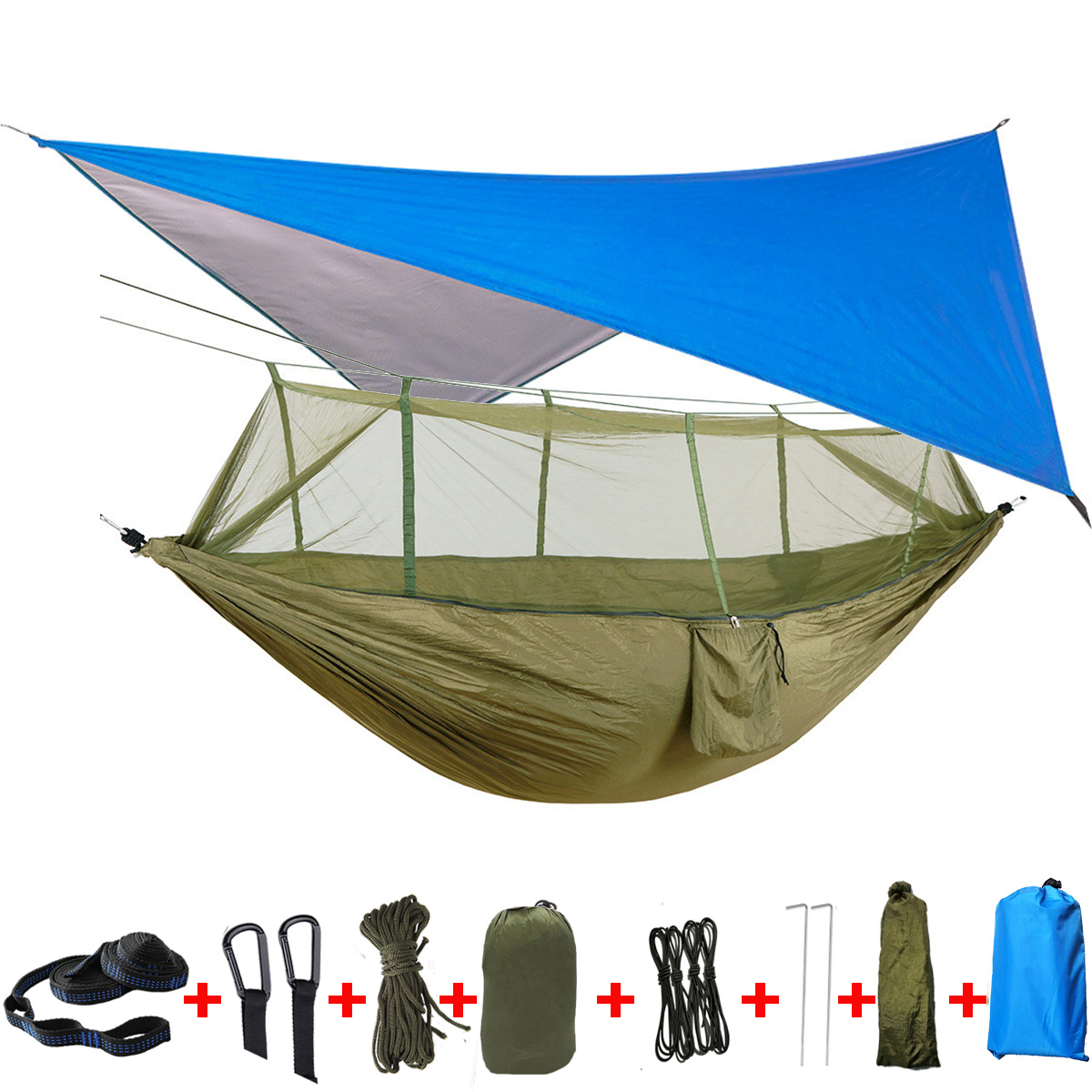 IPReereg-300KG-Load-18pcsset-Lightweight-Portable-Camping-Hammock-and-Tent-Awning-Set-Rain-Fly-Tarp--1637254-6