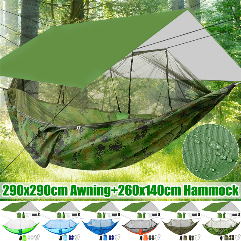 IPReereg-300KG-Max-Load-Camping-Hammock-And-Canopy-Portable-Nylon-Quick-Dry-Hammock-for-Hiking-Campi-1741505-1