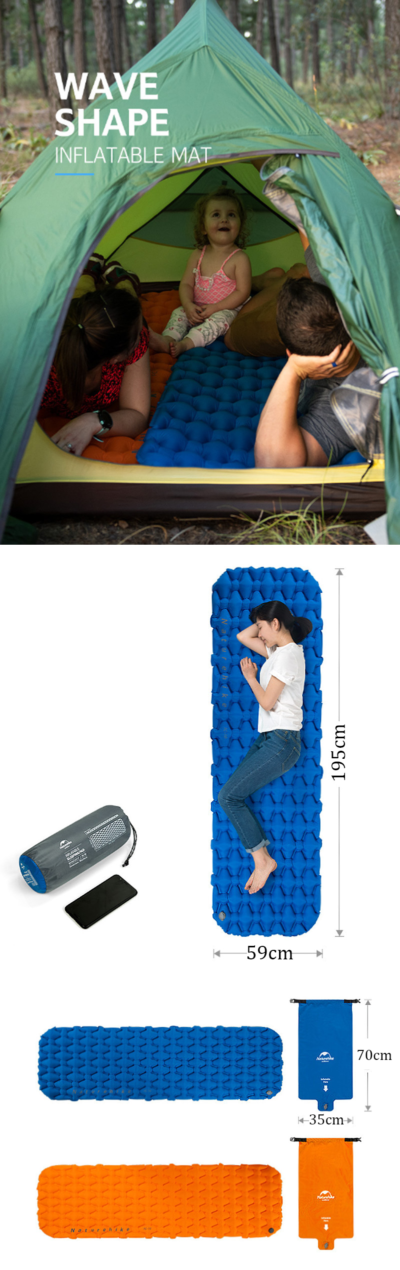 Naturehike-NH19Z032-P-Inflatable-Air-Mattresses-Moisture-Proof-Single-Mat-Sleeping-Pad-Outdoor-Campi-1462682-1