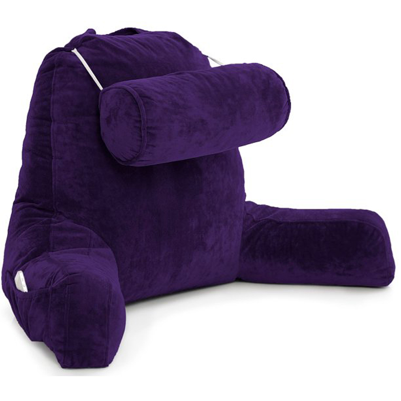 Reading-Bed-Rest-Pillow-with-Arms-Memory-Foam-Detachable-Neck-Roll-Removable-Plush-Covers--Zipper-Sh-1806609-5