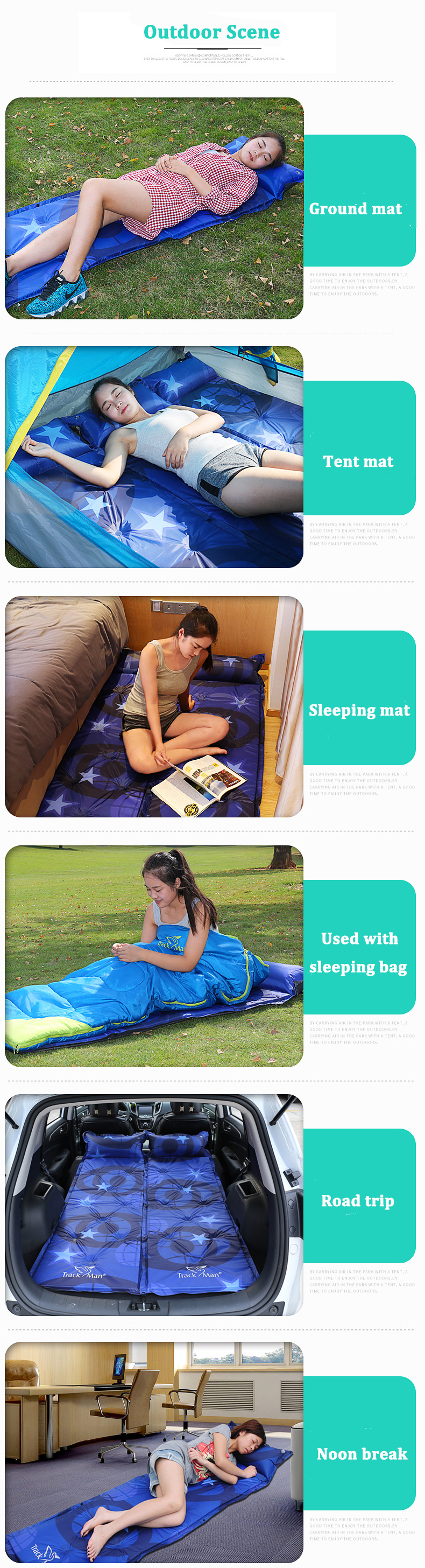 Trackman-TM2106-Outdoor-Self-Inflatable-Mattress-Camping-Moisture-proof-Sleeping-Pad-With-Pillow-1266603-6