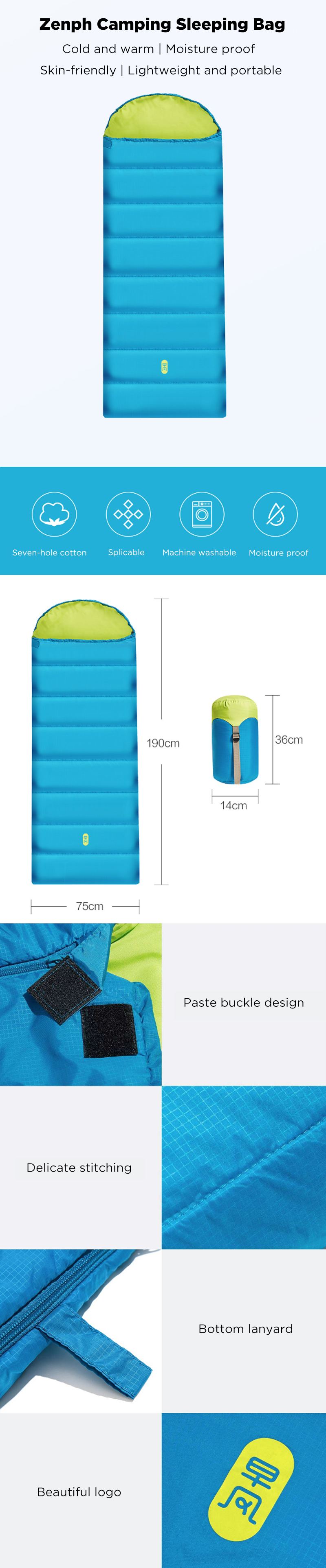 Zenph-HW050201-Portable-Sleeping-Bag-Seven-hole-Cotton-Single-Sleep-Pad-With-Cap-Outdoor-Camping-fro-1531948-1