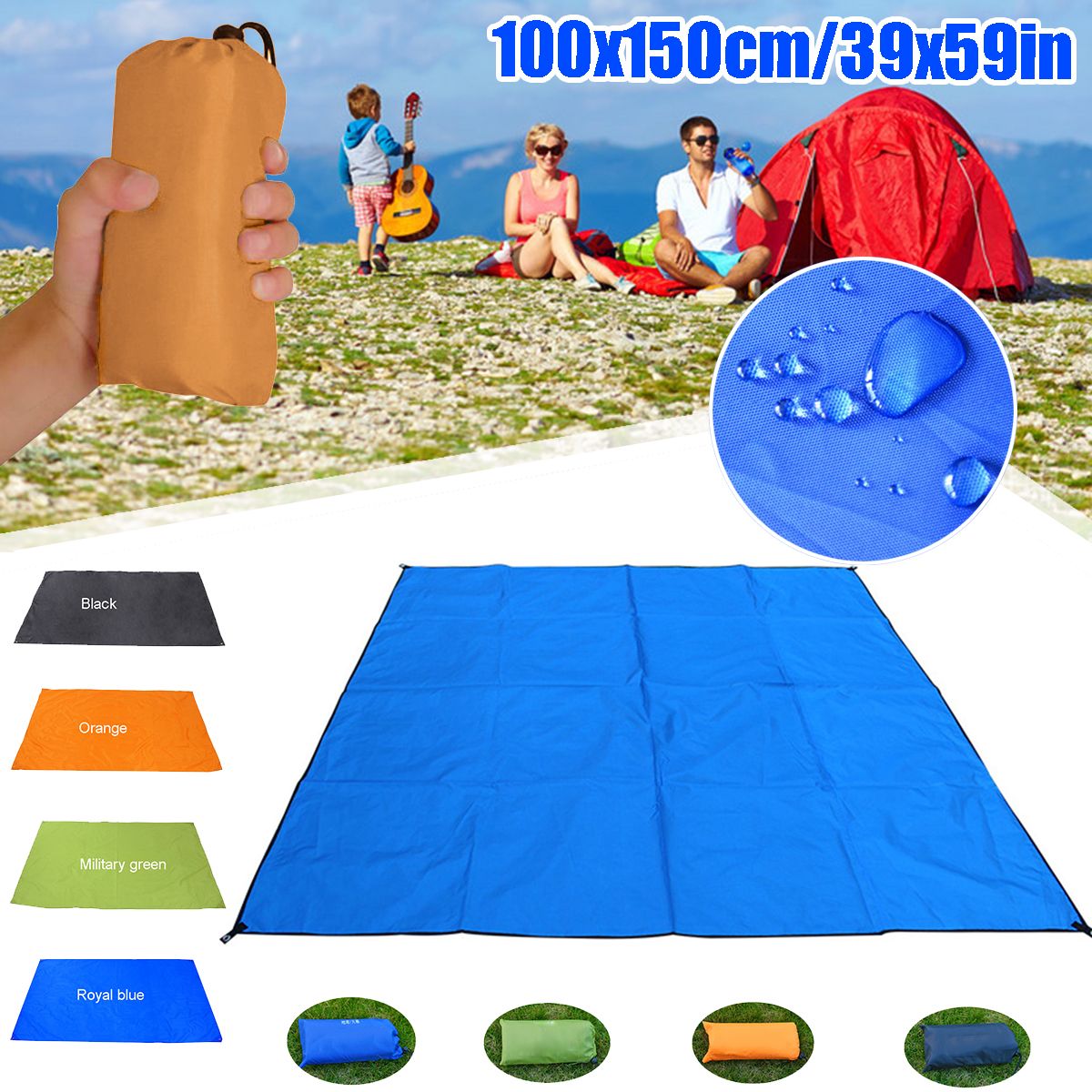 100150CM-Solid-Color-Waterproof-Pocket-Outdoor-Picnic-Camping-Mat-Sand-Free-Beach-Blanket-Picknick-M-1761744-1