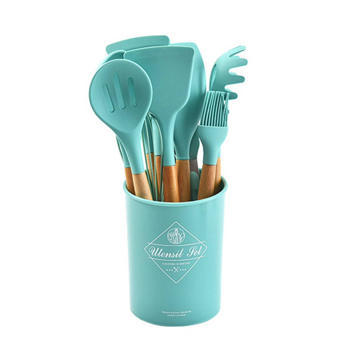 12-Pcs-Tableware-Set-Silicone-Wooden-Handle-Flatware-Spoon-Tongs-Whisk-Brush-with-Storage-Box-Outdoo-1812163-9