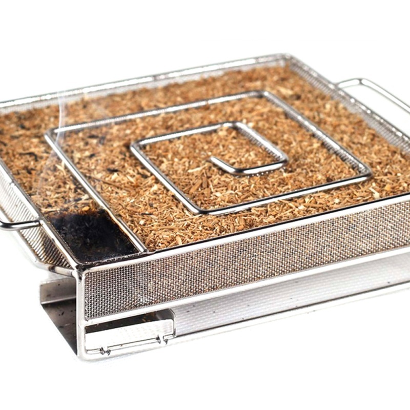15x15x4cm-Stainless-Steel-BBQ-Grill-Camping-Picnic-Square-Cold-Smoke-Generator-Cooking-Stove-1657028-5