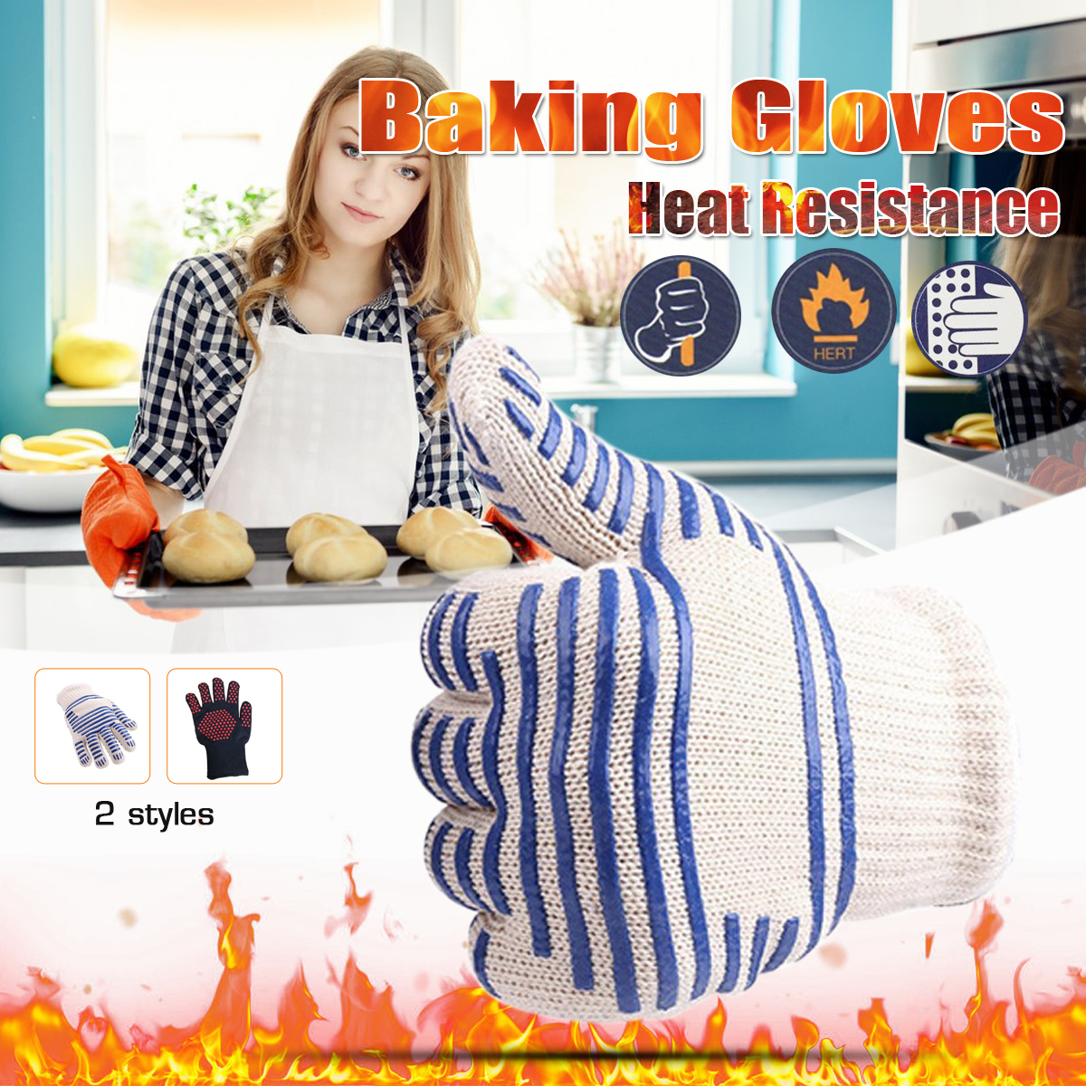 1PC-Extreme-Heat-Resistant-Kitchen-Oven-Mitts-Multi-Purpose-Barbecue-BBQ-Gloves-Anti-Cutting-Cooking-1651519-1