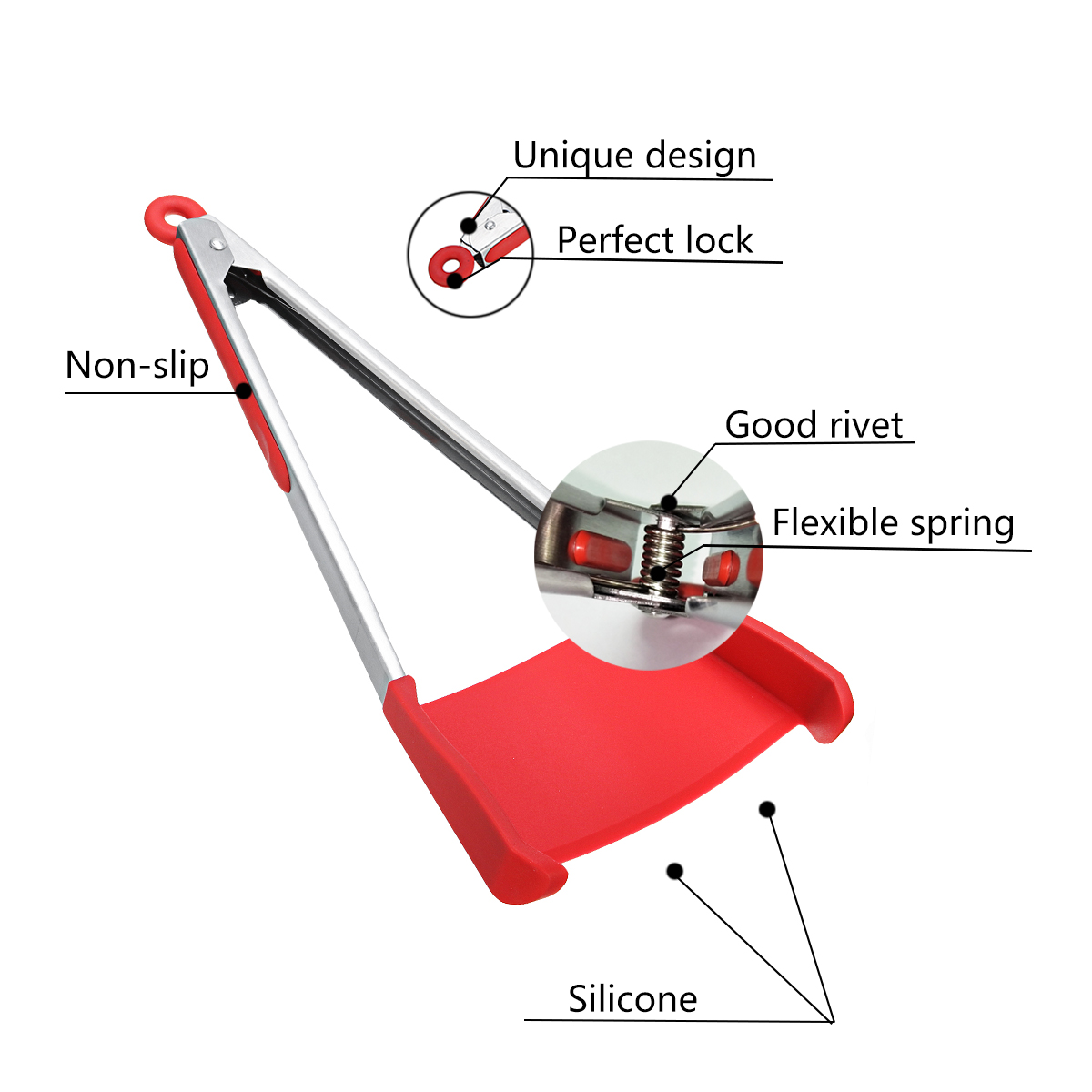 2-in-1-Stainless-Steel-Non-Stick-Heat-Resistance-Picnic-BBQ-Spatula-Tongs-Food-Clip-Outdoor-Camping-1346944-3