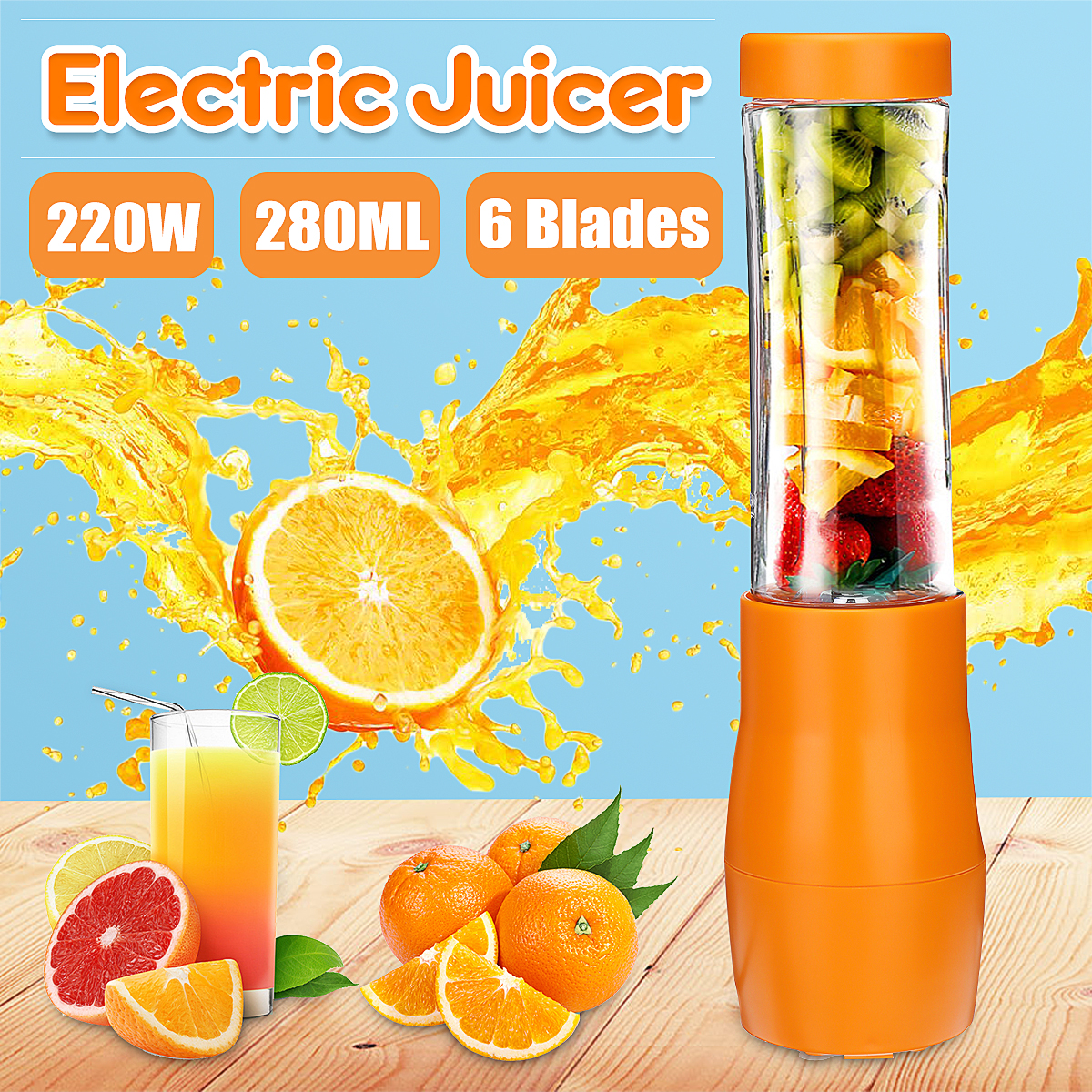 280ML-6-Blades-Auto-USB-Rechargeable-Juicer-Fruit-Maker-USB-Outdoor-Blender-Accompany-Cup-1643563-1