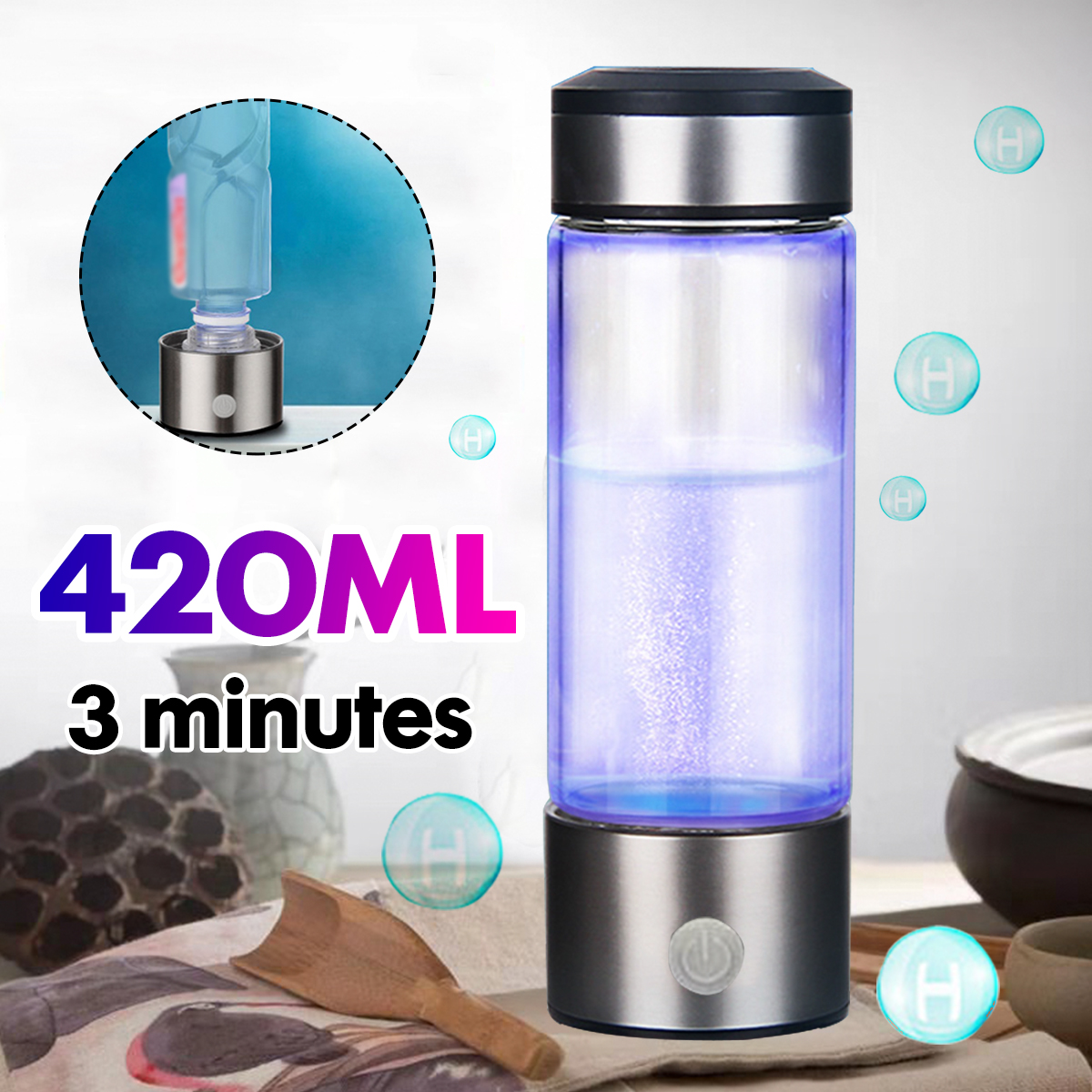 400ml-Water-Filter-Bottle-Hydrogen-Generator-Water-Cup-Reusable-Smart-3-Minutes-Electrolys-Water-Pur-1731189-1