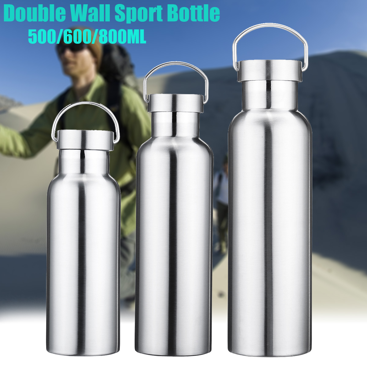500ml-600ml-800ml-Water-Bottle-304-Stainless-Steel-Wide-Mouth-Vacuum-Cup-With-Outdoor-Carabiner-1245714-1
