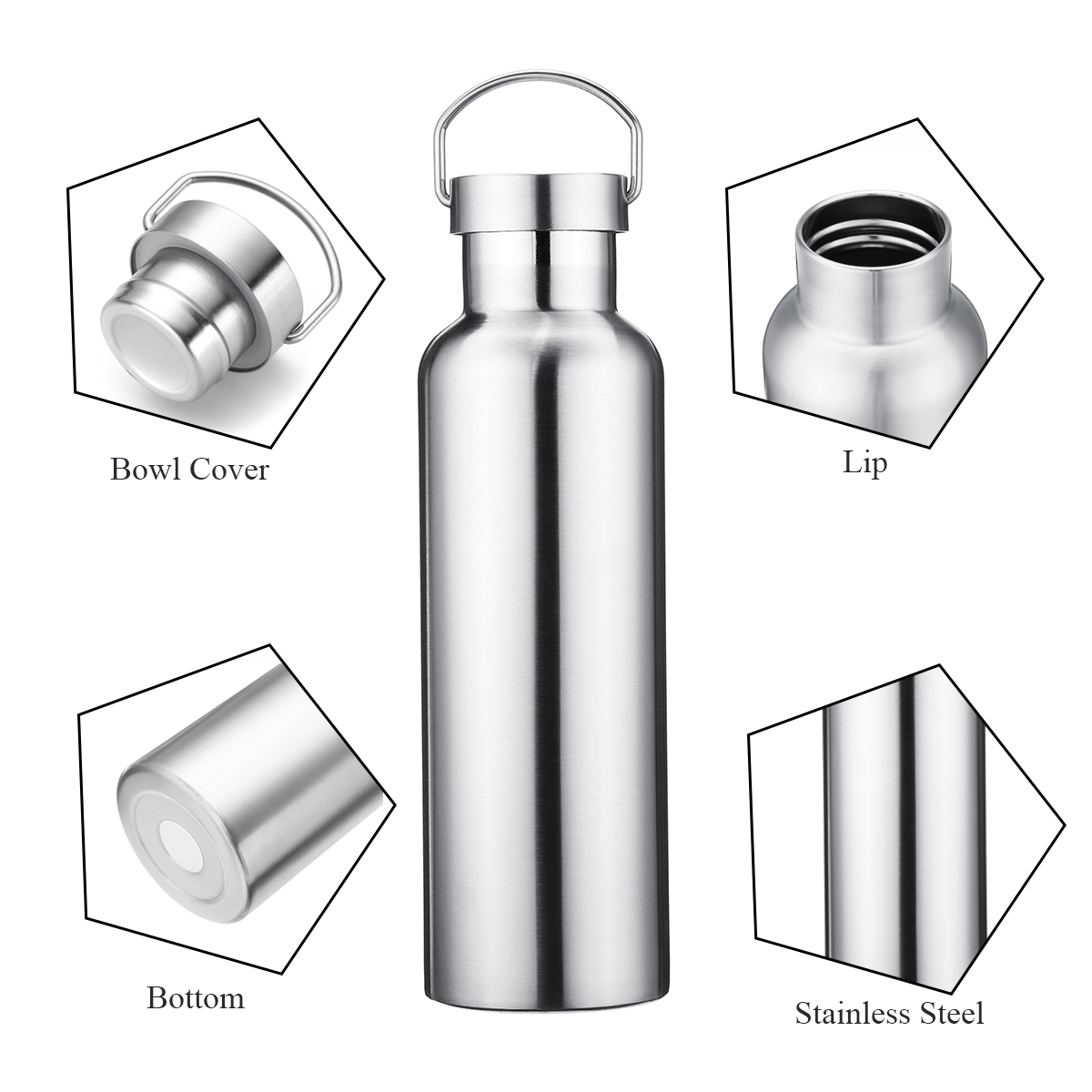 500ml-600ml-800ml-Water-Bottle-304-Stainless-Steel-Wide-Mouth-Vacuum-Cup-With-Outdoor-Carabiner-1245714-3