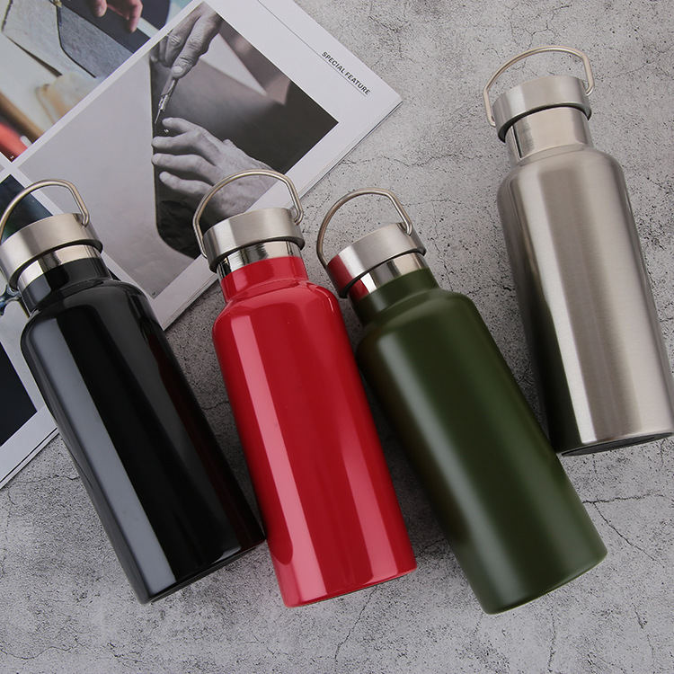 500ml-600ml-800ml-Water-Bottle-304-Stainless-Steel-Wide-Mouth-Vacuum-Cup-With-Outdoor-Carabiner-1245714-5