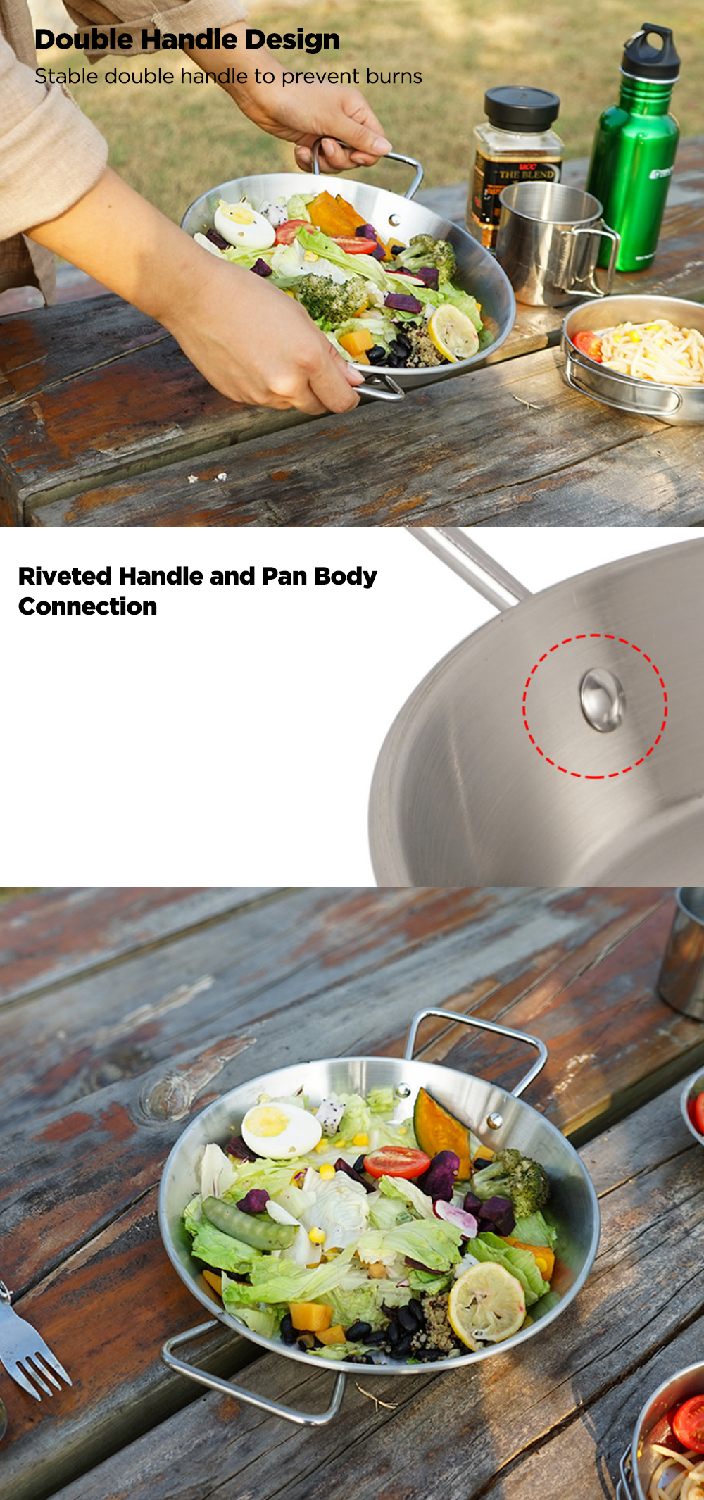 Campleader-24cm-Stainless-Steel-Seafood-Plate-Double-Ear--Non-Stick-Frying-Pot-Outdoor-Camping-Kitch-1768416-3