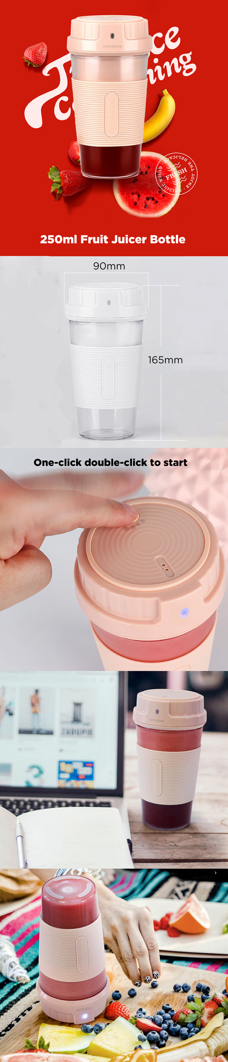 Nathome-250ml-Fruit-Juicer-Bottle-Portable-DIY-Juicing-Extracter-Cup-Magnetic-Charging-Portable-Camp-1540348-1
