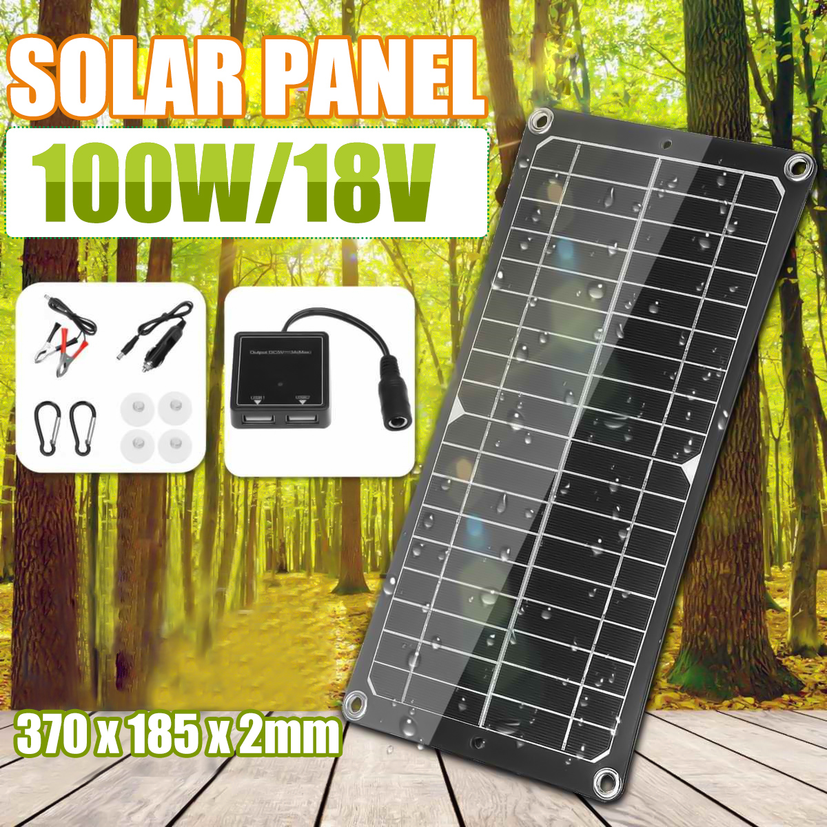 100W-18V-Monocrystalline-Solar-Panel-Dual-USB-Portable-Battery-Charger-Car-RV-Boat-Portable-Charger--1856131-1