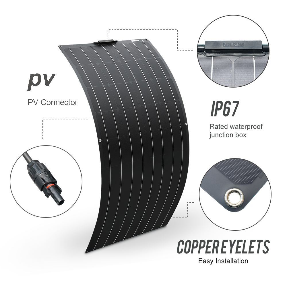 100W-18V-TPT-Solar-Panel-High-Efficiency-Solar-Charger-DIY-Connector-Battery-Charger-Outdoor-Camping-1836939-2