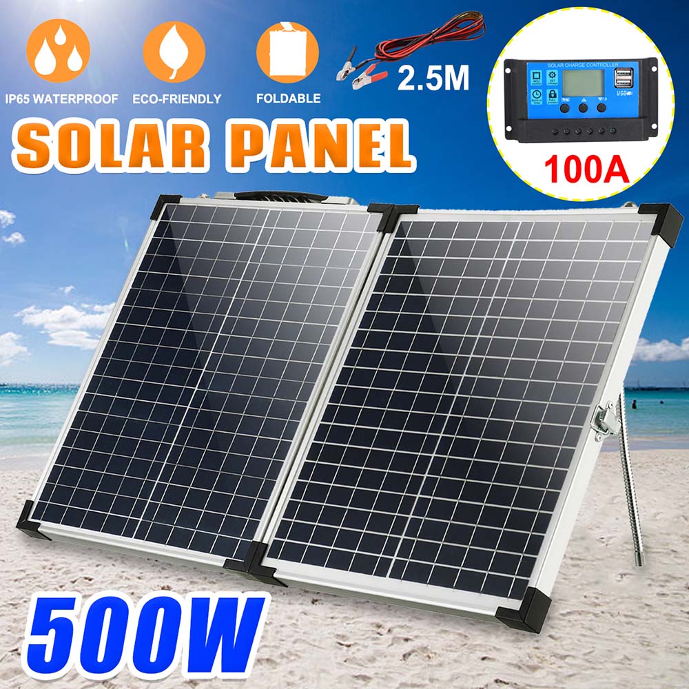 50W-Foldable-Solar-Panel-Emergency-Solar-Charging-With-100A-Controller-for-Car-Van-Boat-Caravan-Camp-1933503-1