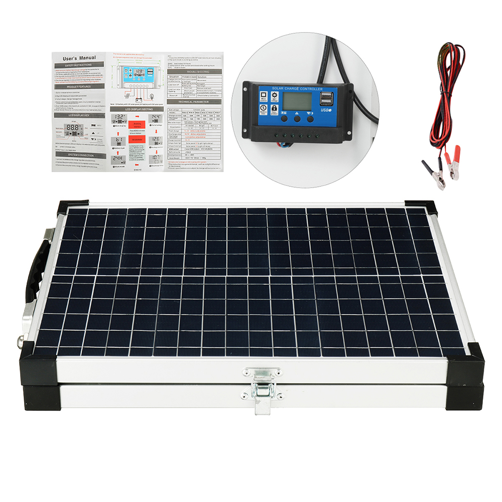 50W-Foldable-Solar-Panel-Emergency-Solar-Charging-With-100A-Controller-for-Car-Van-Boat-Caravan-Camp-1933503-8