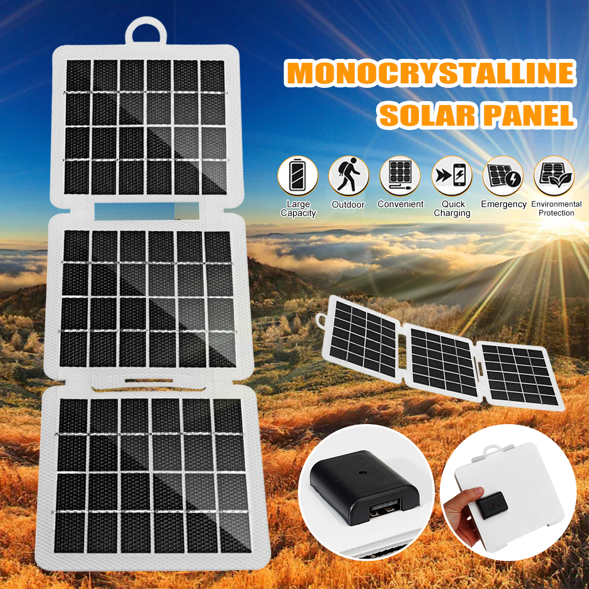 7W-Foldable-Solar-Panel-USB-Output-Port-Portable-Monocrystalline-Charging-Panel-Outdoor-Camping-Emer-1900305-2