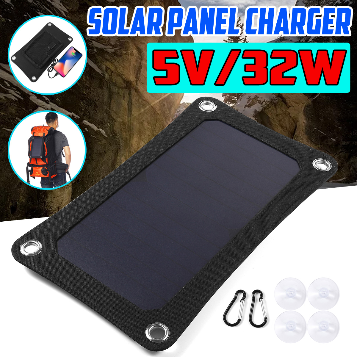 SUNPOWER-32W-5V-High-Efficiency-Solar-Panel-Charger-USB-Backpack-Solar-Power-Bank-for-Outdoor-Campin-1726253-2