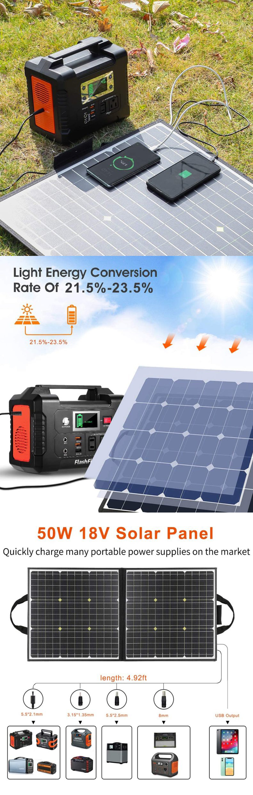 US-Direct-FLASHFISH-50W-18V-Portable-Solar-Panel-Foldable-Solar-Charger-for-Camping-Power-Generator-1912915-1